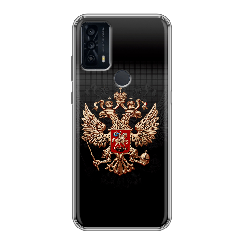Силиконовый чехол на TCL 20B с принтом Герб России Силиконовый чехол на TCL 20B с принтом Герб России