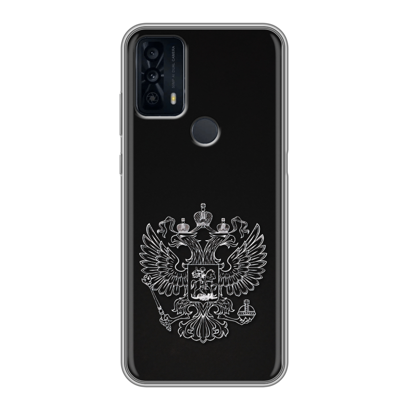 Силиконовый чехол на TCL 20B с принтом Герб России Силиконовый чехол на TCL 20B с принтом Герб России