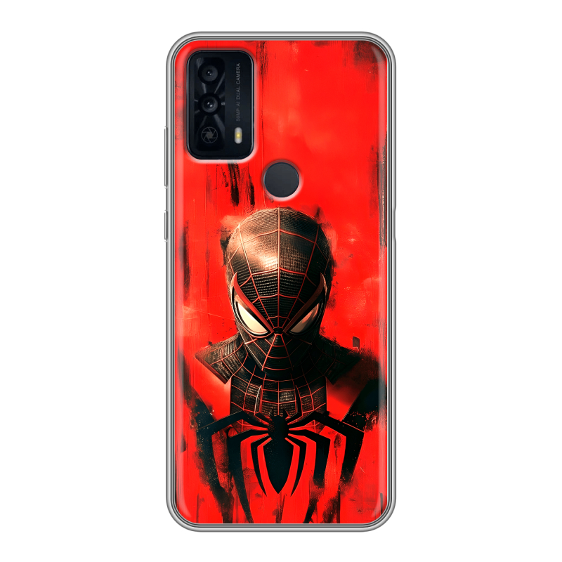 Силиконовый чехол на TCL 20B с принтом человек паук spiderman Силиконовый чехол на TCL 20B с принтом человек паук spiderman