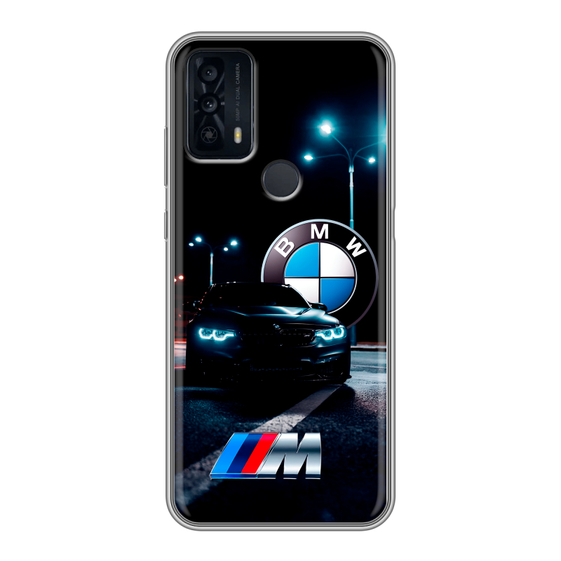 Силиконовый чехол на TCL 20B с принтом БМВ BMW Силиконовый чехол на TCL 20B с принтом БМВ BMW