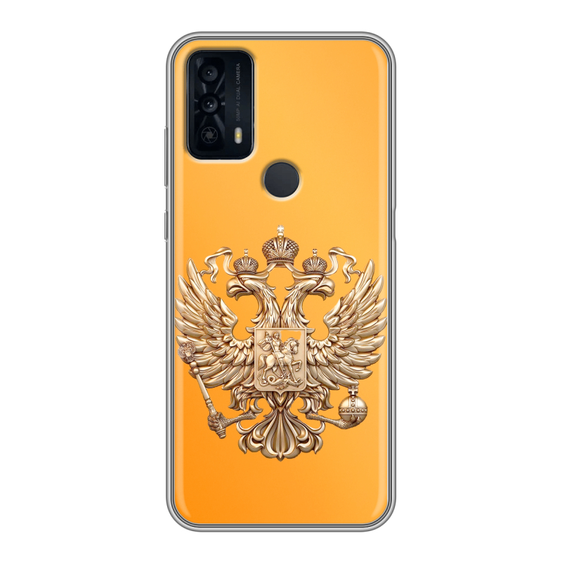 Силиконовый чехол на TCL 20B с принтом Герб Флаг России Силиконовый чехол на TCL 20B с принтом Герб Флаг России