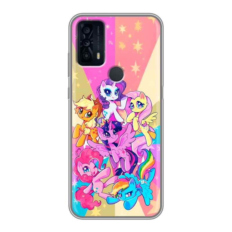 Силиконовый чехол на TCL 20B с принтом My little pony Дружба чудо Силиконовый чехол на TCL 20B с принтом My little pony Дружба чудо