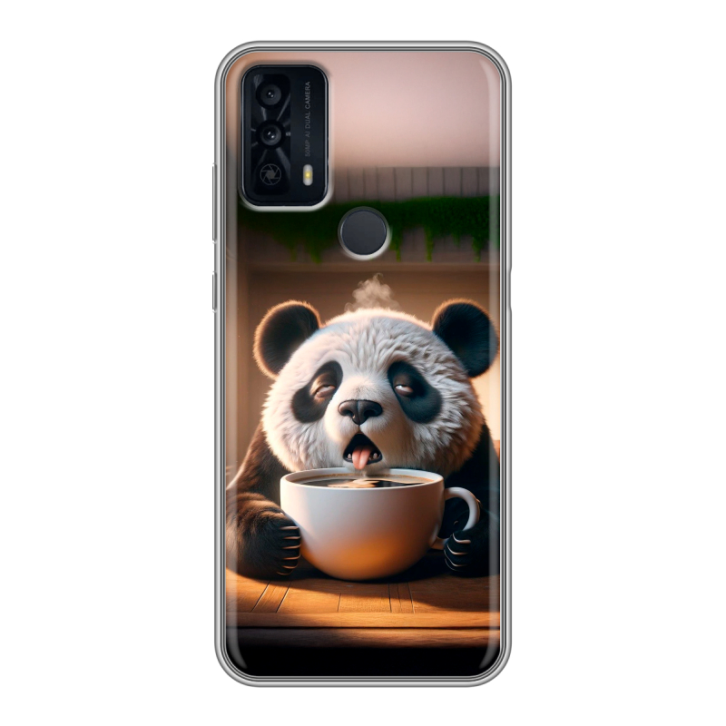 Силиконовый чехол на TCL 20B с принтом смешная панда Силиконовый чехол на TCL 20B с принтом смешная панда