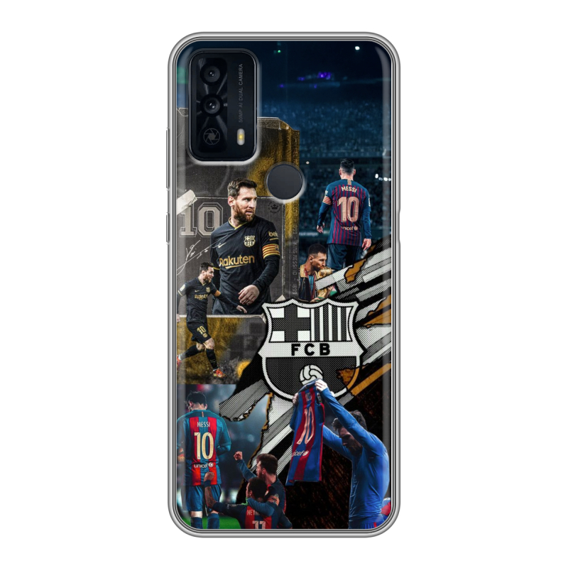 Силиконовый чехол на TCL 20B с принтом Messi Barcelona Силиконовый чехол на TCL 20B с принтом Messi Barcelona