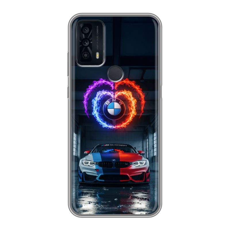 Силиконовый чехол на TCL 20B с принтом BMW БМВ Силиконовый чехол на TCL 20B с принтом BMW БМВ