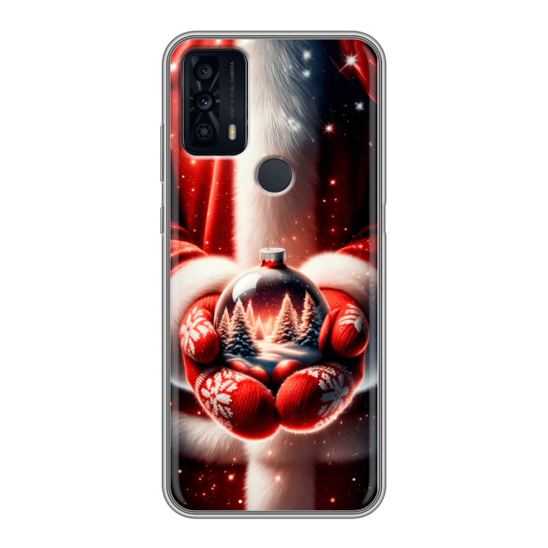 Силиконовый чехол на TCL 20B с принтом Новый год Силиконовый чехол на TCL 20B с принтом Новый год