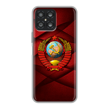 Силиконовый чехол на Huawei Honor X8 с принтом Герб СССР Силиконовый чехол на Huawei Honor X8 с принтом Герб СССР