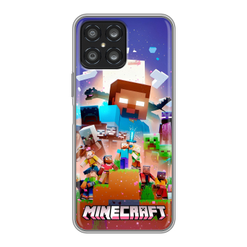 Силиконовый чехол на Huawei Honor X8 с принтом Майнкрафт Minecraft