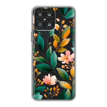 Силиконовый чехол на Huawei Honor X8 с принтом Цветы паттерн Силиконовый чехол на Huawei Honor X8 с принтом Цветы паттерн
