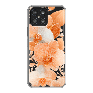 Силиконовый чехол на Huawei Honor X8 с принтом Бежевые цветы Силиконовый чехол на Huawei Honor X8 с принтом Бежевые цветы