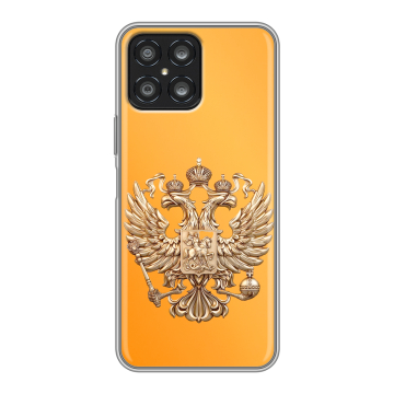 Силиконовый чехол на Huawei Honor X8 с принтом Герб Флаг России Силиконовый чехол на Huawei Honor X8 с принтом Герб Флаг России