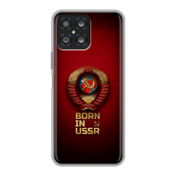 Силиконовый чехол на Huawei Honor X8 с принтом Флаг Герб СССР Силиконовый чехол на Huawei Honor X8 с принтом Флаг Герб СССР