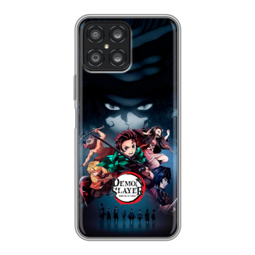Силиконовый чехол на Huawei Honor X8 с принтом Demon Slayer Клинок рассекающий демонов