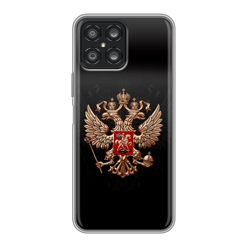 Силиконовый чехол на Huawei Honor X8 с принтом Герб России Силиконовый чехол на Huawei Honor X8 с принтом Герб России