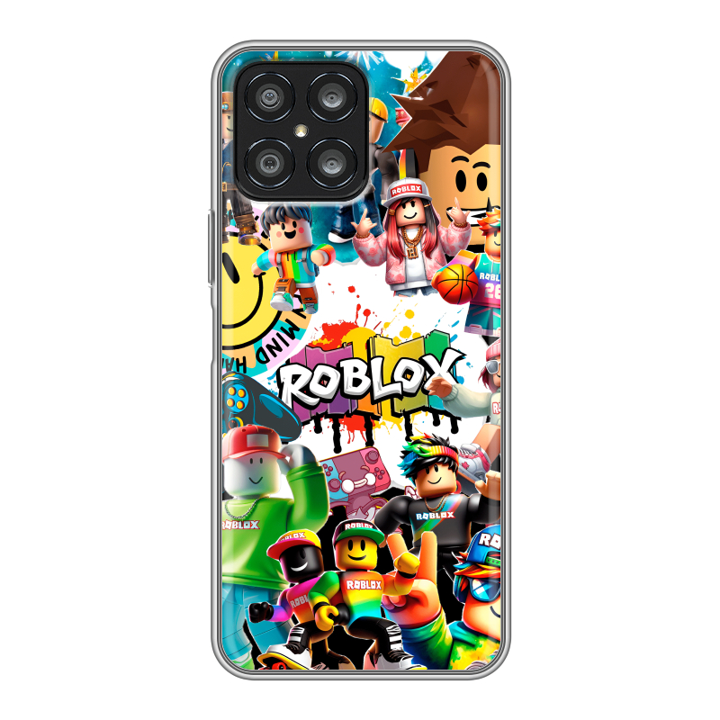 Силиконовый чехол на Huawei Honor X8 с принтом Roblox Роблокс Силиконовый чехол на Huawei Honor X8 с принтом Roblox Роблокс