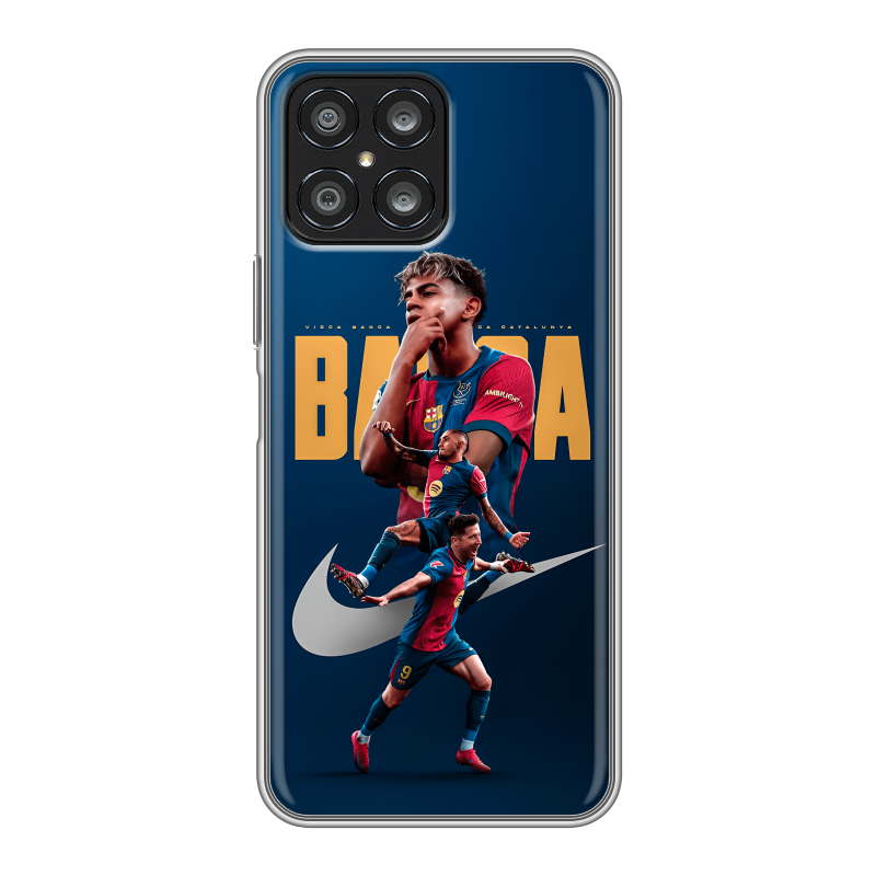 Силиконовый чехол на Huawei Honor X8 с принтом Барселона Barca Yamal Силиконовый чехол на Huawei Honor X8 с принтом Барселона Barca Yamal