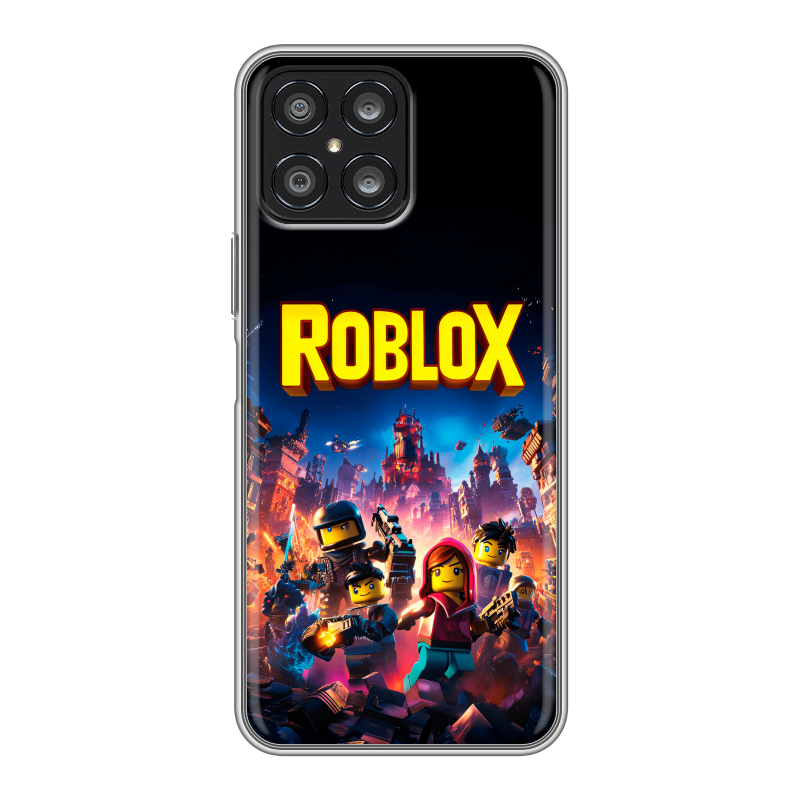 Силиконовый чехол на Huawei Honor X8 с принтом Roblox Роблокс Силиконовый чехол на Huawei Honor X8 с принтом Roblox Роблокс
