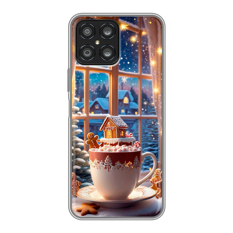 Силиконовый чехол на Huawei Honor X8 с принтом Новый год Силиконовый чехол на Huawei Honor X8 с принтом Новый год