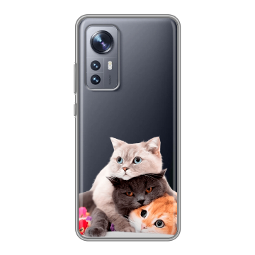 Силиконовый чехол на Xiaomi 12X с принтом Кошки Силиконовый чехол на Xiaomi 12X с принтом Кошки