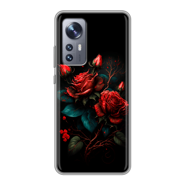Силиконовый чехол на Xiaomi 12X с принтом Розы красные Силиконовый чехол на Xiaomi 12X с принтом Розы красные