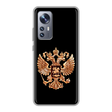 Силиконовый чехол на Xiaomi 12X с принтом Герб России золотой Силиконовый чехол на Xiaomi 12X с принтом Герб России золотой