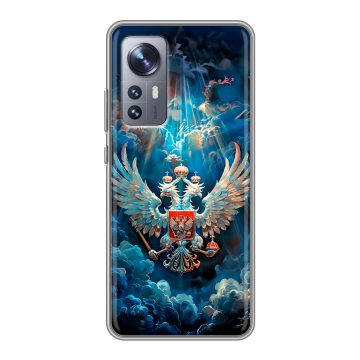 Силиконовый чехол на Xiaomi 12X с принтом Герб флаг России Силиконовый чехол на Xiaomi 12X с принтом Герб флаг России