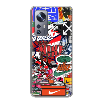 Силиконовый чехол на Xiaomi 12X с принтом Найк Nike яркий Силиконовый чехол на Xiaomi 12X с принтом Найк Nike яркий