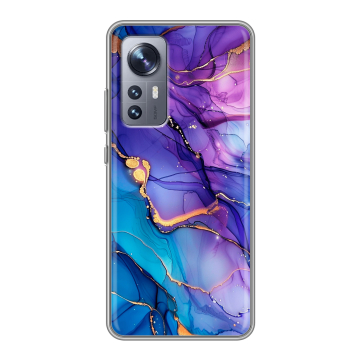 Силиконовый чехол на Xiaomi 12X с принтом синий мрамор Силиконовый чехол на Xiaomi 12X с принтом синий мрамор