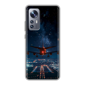 Силиконовый чехол на Xiaomi 12X с принтом самолет Силиконовый чехол на Xiaomi 12X с принтом самолет