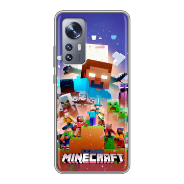 Силиконовый чехол на Xiaomi 12X с принтом Майнкрафт Minecraft Силиконовый чехол на Xiaomi 12X с принтом Майнкрафт Minecraft
