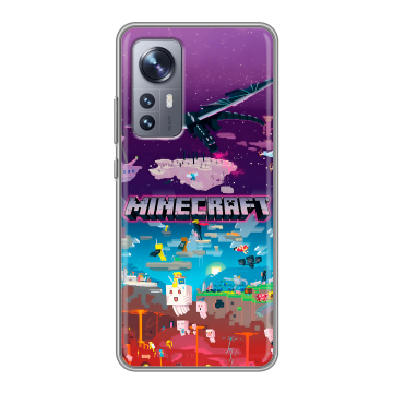 Силиконовый чехол на Xiaomi 12X с принтом Майнкрафт Minecraft Силиконовый чехол на Xiaomi 12X с принтом Майнкрафт Minecraft