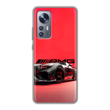 Силиконовый чехол на Xiaomi 12X с принтом Мерседес Mercedes AMG Силиконовый чехол на Xiaomi 12X с принтом Мерседес Mercedes AMG