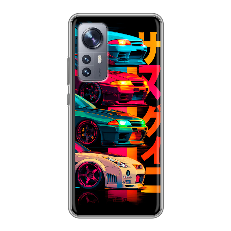 Силиконовый чехол на Xiaomi 12X с принтом Гоночные машины Силиконовый чехол на Xiaomi 12X с принтом Гоночные машины