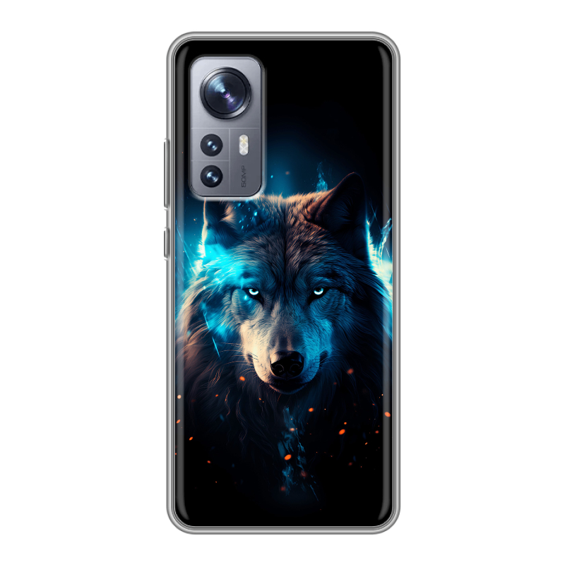 Силиконовый чехол на Xiaomi 12X с принтом Волк ночной Силиконовый чехол на Xiaomi 12X с принтом Волк ночной