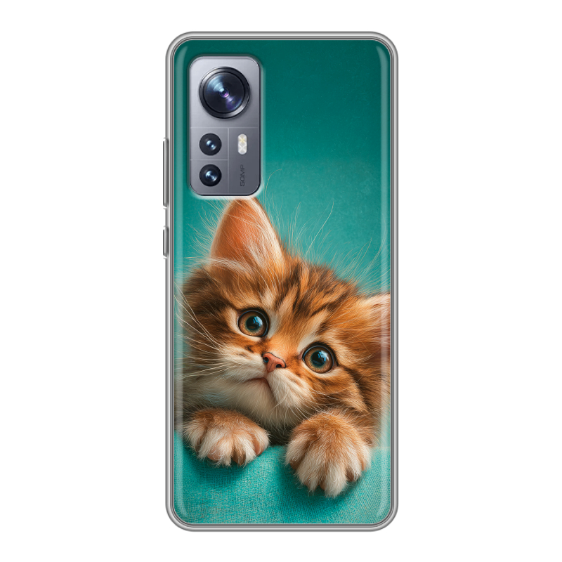 Силиконовый чехол на Xiaomi 12X с принтом котенок Силиконовый чехол на Xiaomi 12X с принтом котенок