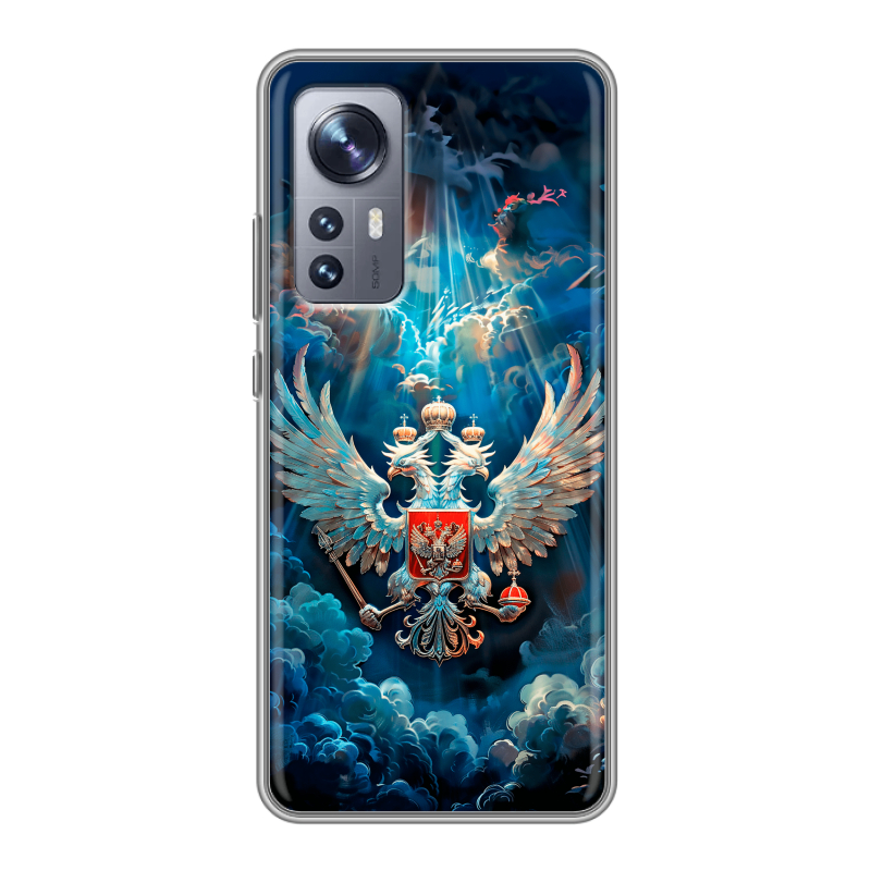 Силиконовый чехол на Xiaomi 12X с принтом Герб флаг России Силиконовый чехол на Xiaomi 12X с принтом Герб флаг России
