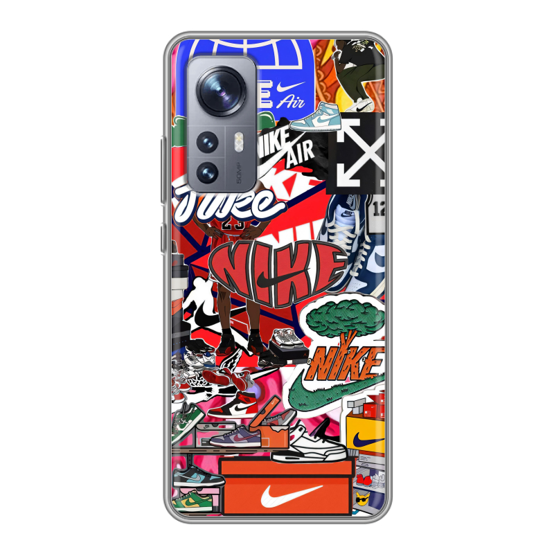 Силиконовый чехол на Xiaomi 12X с принтом Найк Nike яркий Силиконовый чехол на Xiaomi 12X с принтом Найк Nike яркий