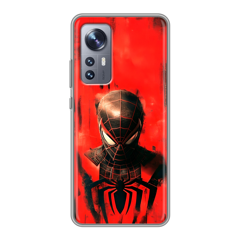 Силиконовый чехол на Xiaomi 12X с принтом человек паук spiderman Силиконовый чехол на Xiaomi 12X с принтом человек паук spiderman