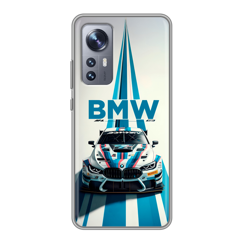 Силиконовый противоударный чехол на Xiaomi 12X с принтом БМВ BMW Силиконовый противоударный чехол на Xiaomi 12X с принтом БМВ BMW