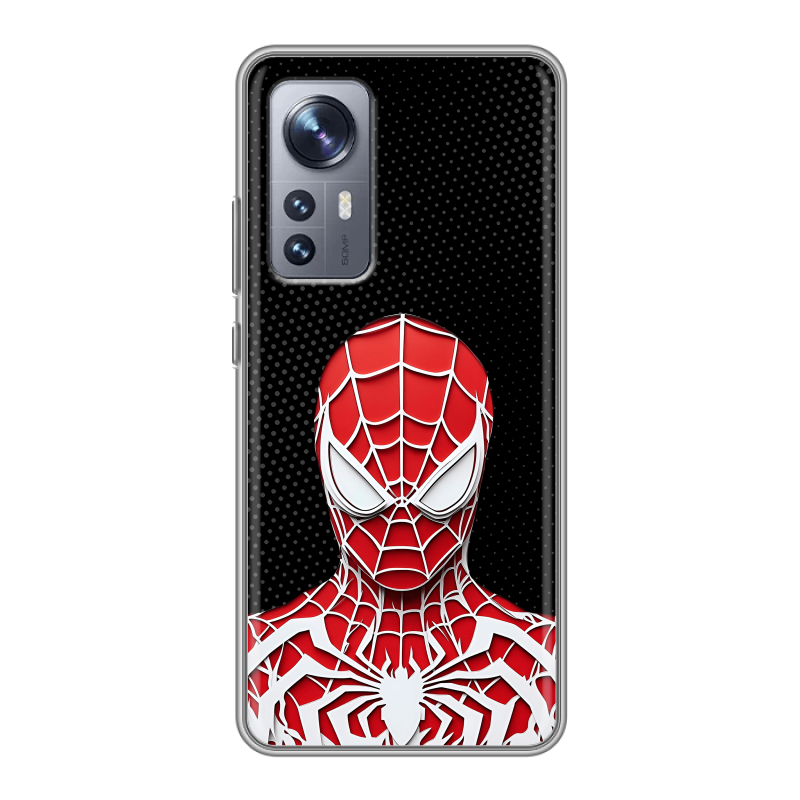 Силиконовый чехол на Xiaomi 12X с принтом человек паук spiderman Силиконовый чехол на Xiaomi 12X с принтом человек паук spiderman