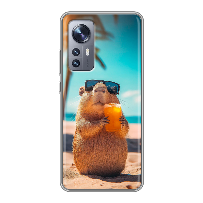 Силиконовый чехол на Xiaomi 12X с принтом Капибара Силиконовый чехол на Xiaomi 12X с принтом Капибара