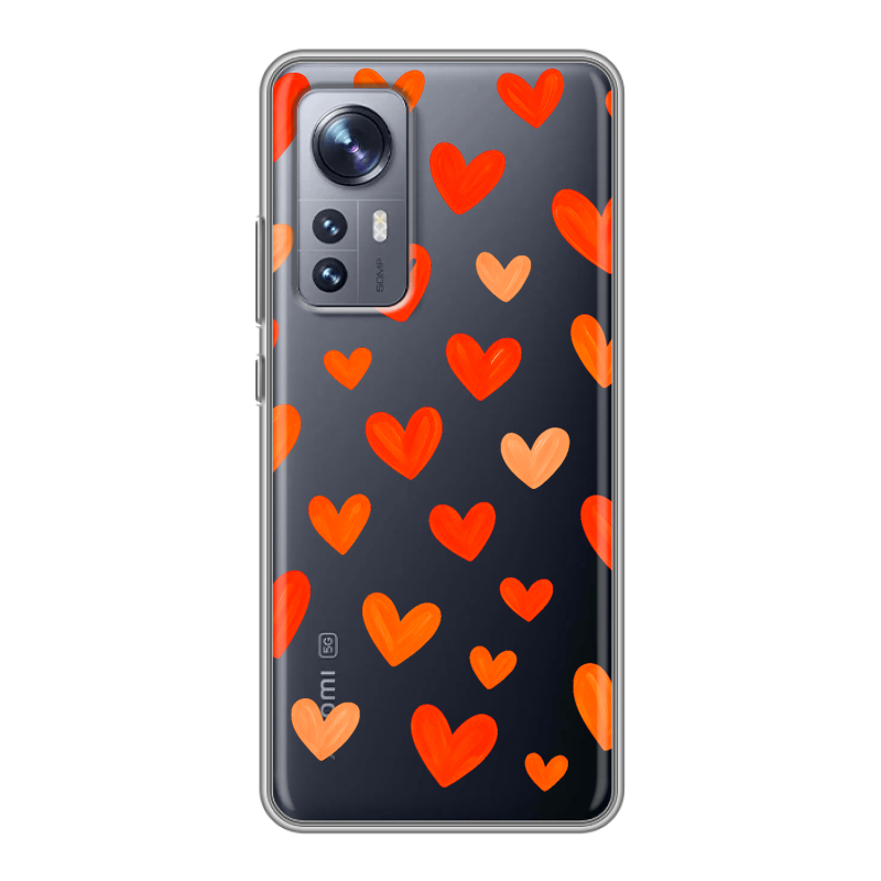 Силиконовый чехол на Xiaomi 12X с принтом Сердечки Силиконовый чехол на Xiaomi 12X с принтом Сердечки