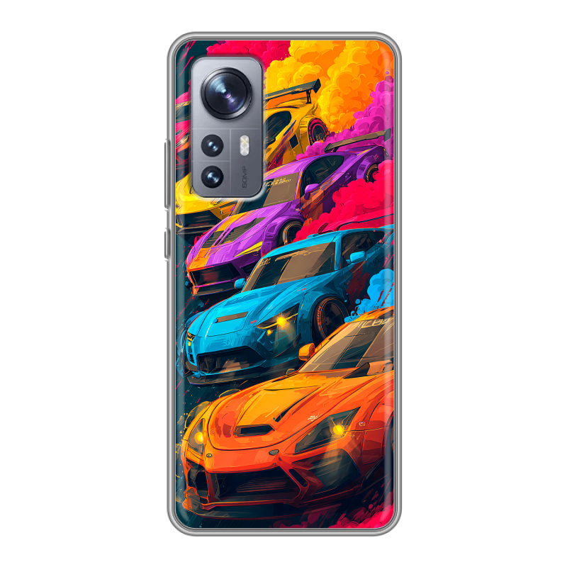 Силиконовый противоударный чехол на Xiaomi 12X с принтом Тачки Силиконовый противоударный чехол на Xiaomi 12X с принтом Тачки