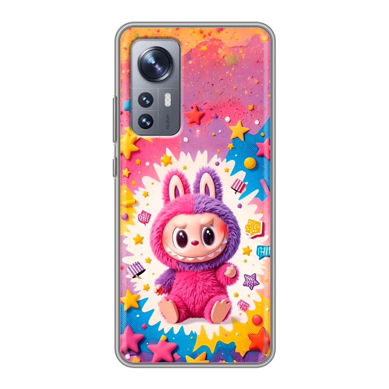 Силиконовый чехол на Xiaomi 12X с принтом Labubu Лабубу Силиконовый чехол на Xiaomi 12X с принтом Labubu Лабубу