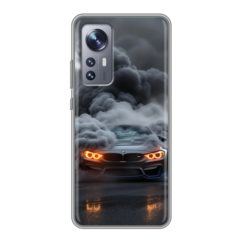 Силиконовый противоударный чехол на Xiaomi 12X с принтом BMW БМВ Силиконовый противоударный чехол на Xiaomi 12X с принтом BMW БМВ