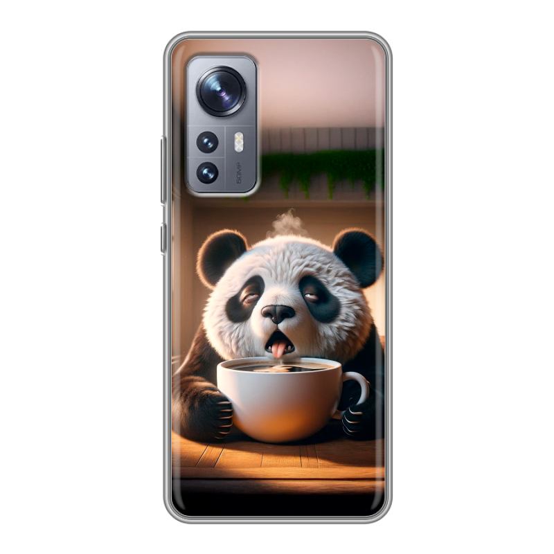 Силиконовый противоударный чехол на Xiaomi 12X с принтом смешная панда Силиконовый противоударный чехол на Xiaomi 12X с принтом смешная панда