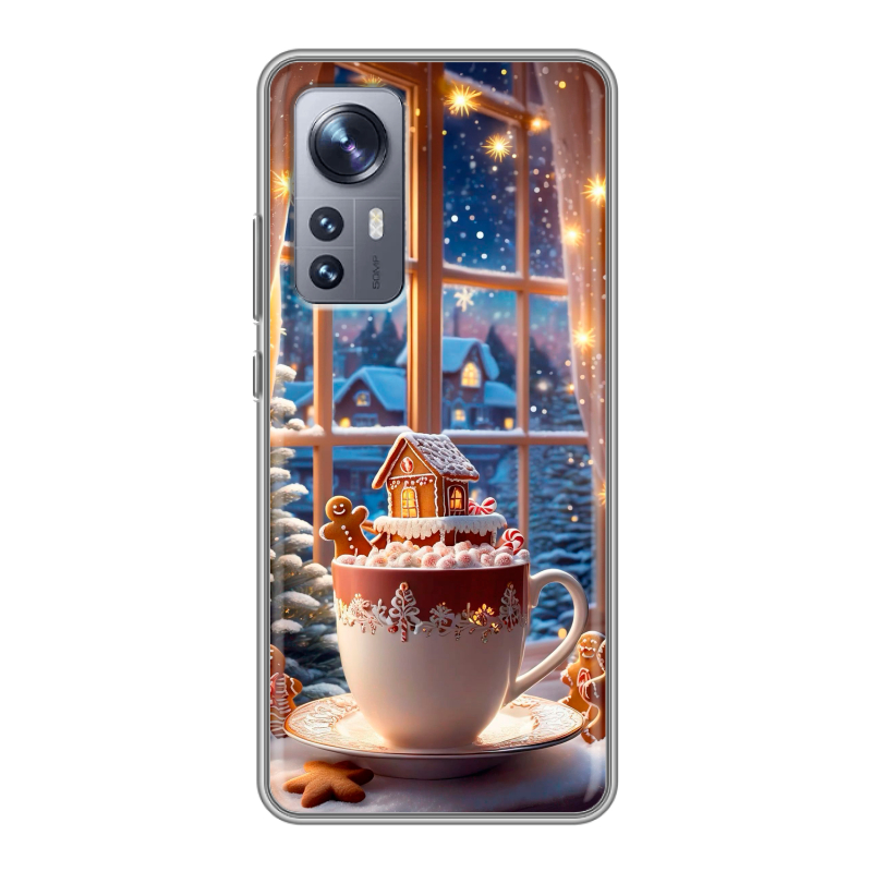 Силиконовый противоударный чехол на Xiaomi 12X с принтом Новый год Силиконовый противоударный чехол на Xiaomi 12X с принтом Новый год