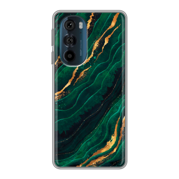 Силиконовый чехол на Motorola Edge 30 Pro с принтом Мрамор зеленое золото Силиконовый чехол на Motorola Edge 30 Pro с принтом Мрамор зеленое золото