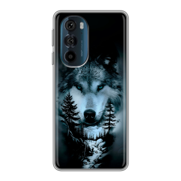 Силиконовый чехол на Motorola Edge 30 Pro с принтом Лесной волк Силиконовый чехол на Motorola Edge 30 Pro с принтом Лесной волк