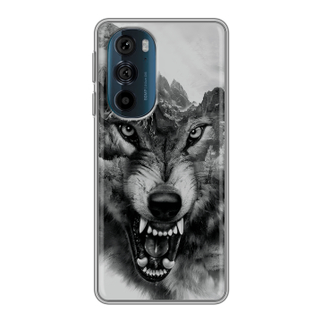Силиконовый чехол на Motorola Edge 30 Pro с принтом Волк Силиконовый чехол на Motorola Edge 30 Pro с принтом Волк